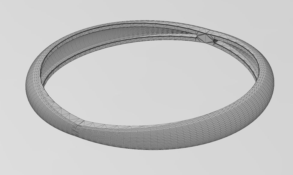Double pinched and dome bangle bracelet 3D print model_15