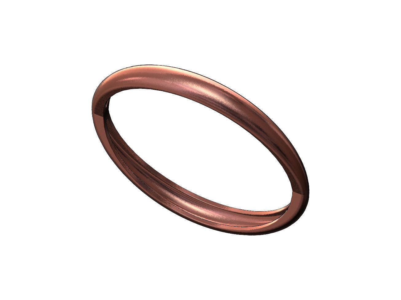 Double pinched and dome bangle bracelet 3D print model_12