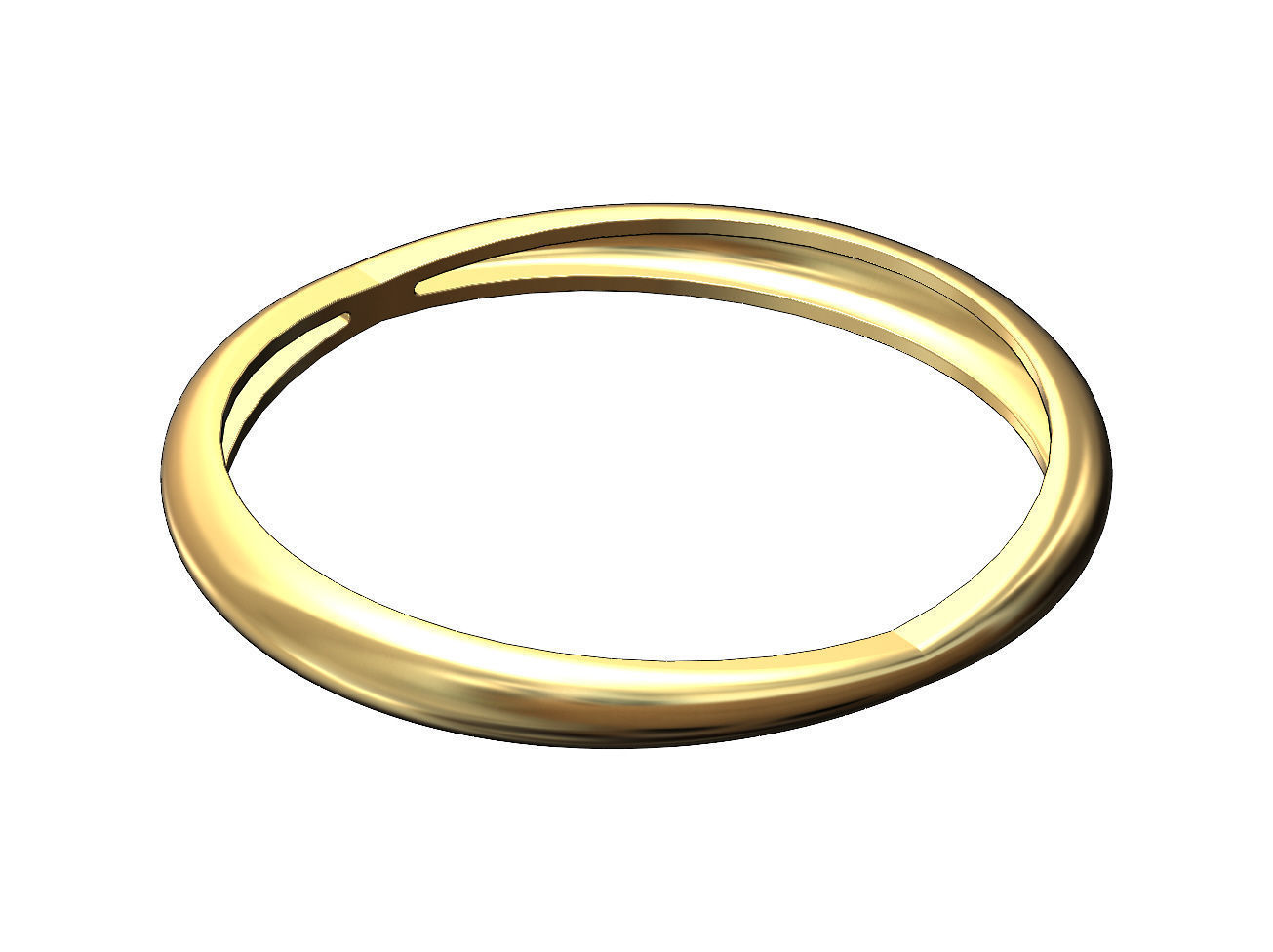 Double pinched and dome bangle bracelet 3D print model_4