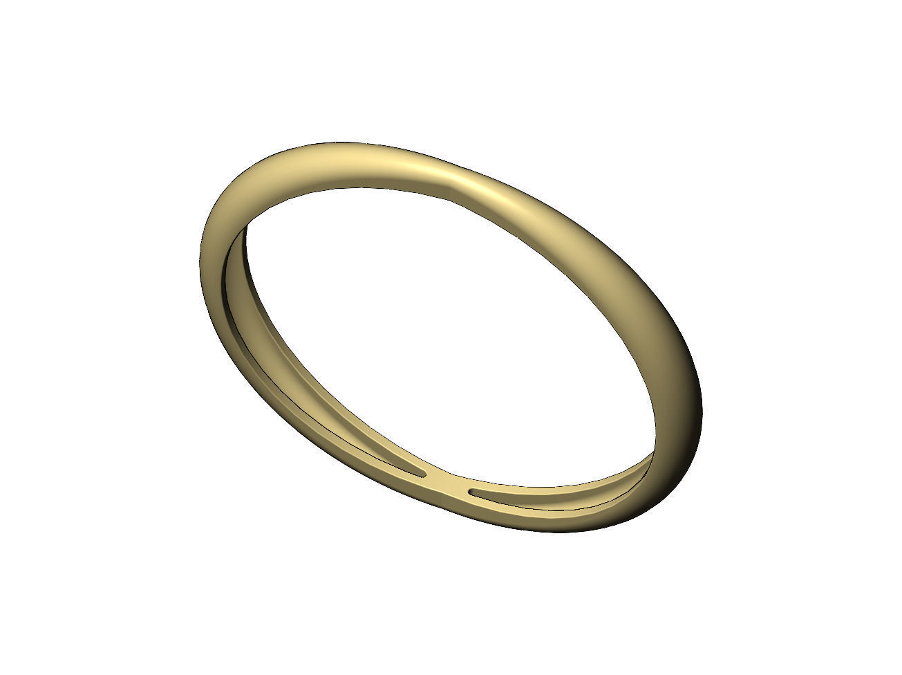 Double pinched and dome bangle bracelet 3D print model_5