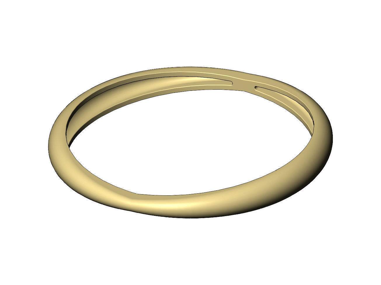 Double pinched and dome bangle bracelet 3D print model_10