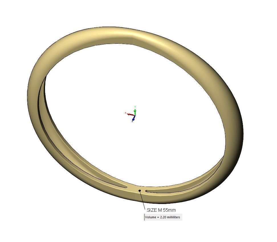 Double pinched and dome bangle bracelet 3D print model_13