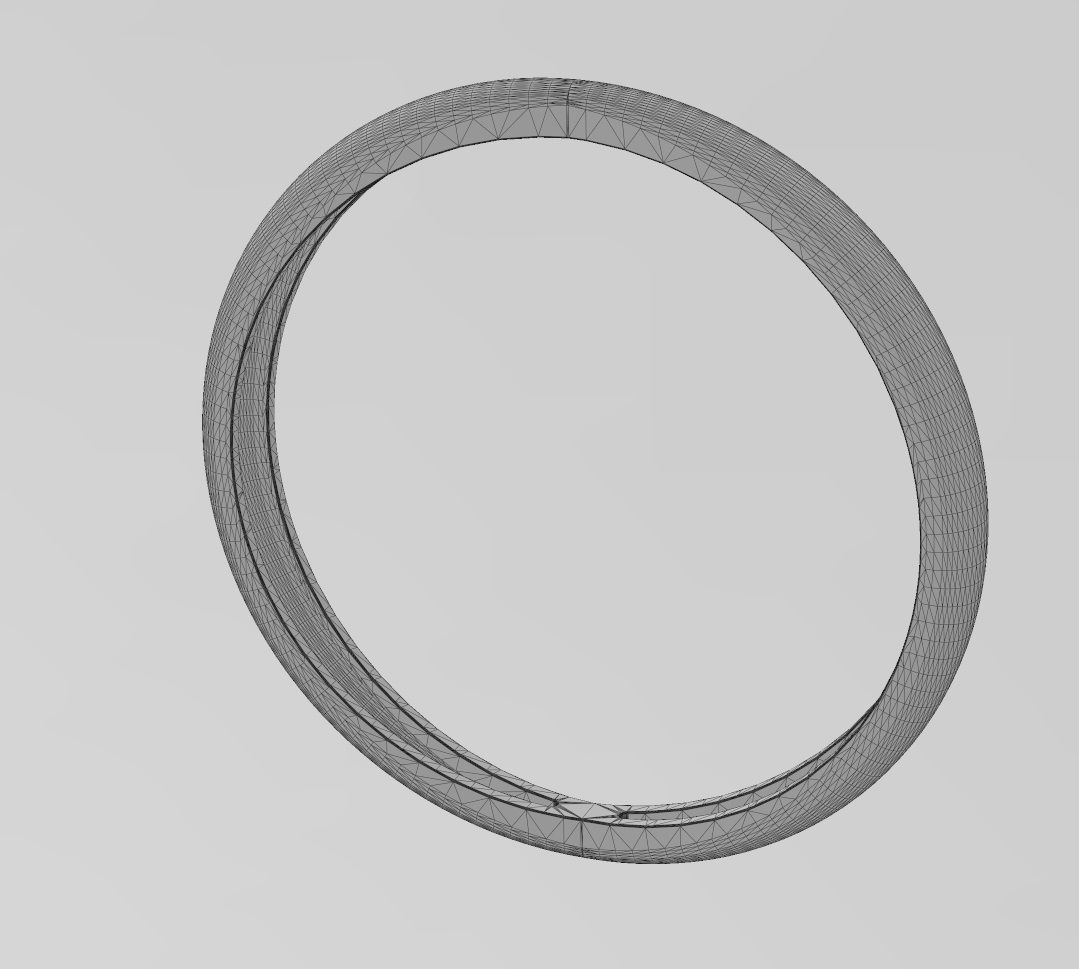 Double pinched and dome bangle bracelet 3D print model_14