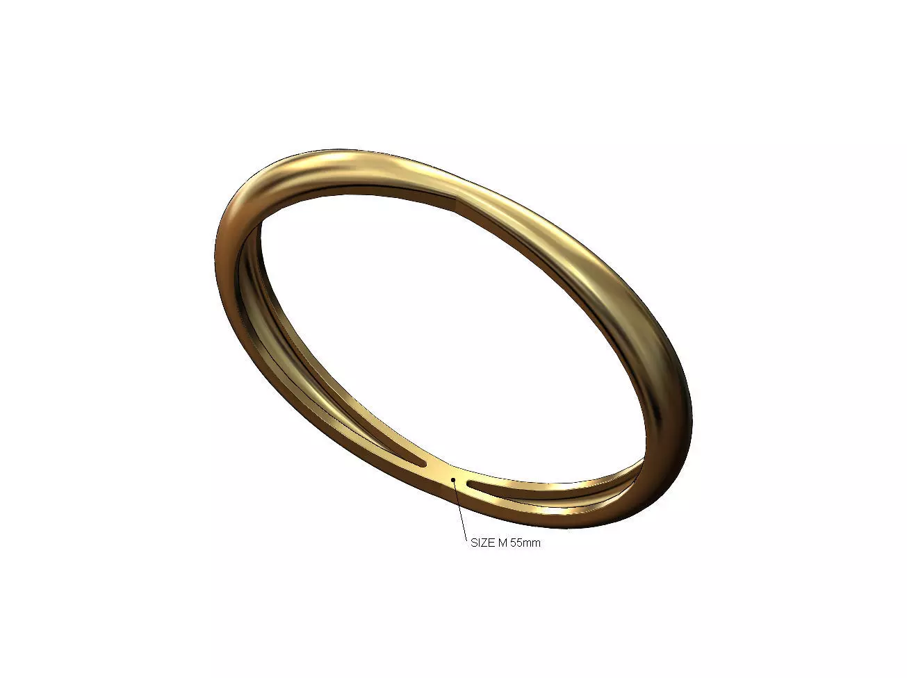 Double pinched and dome bangle bracelet 3D print model_0