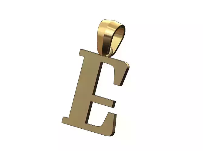 E initial letter pendant charm with bail