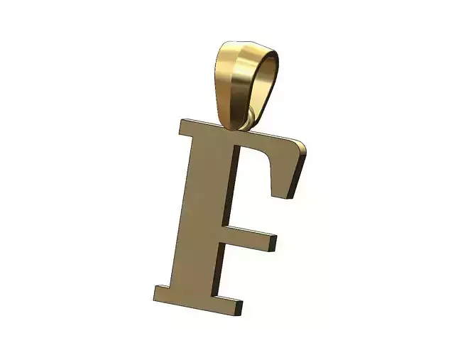 F initial letter pendant charm with bail