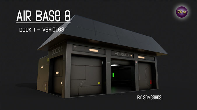 AIR BASE 8 - Dock 1 -  Vehicles Low-poly 3D model