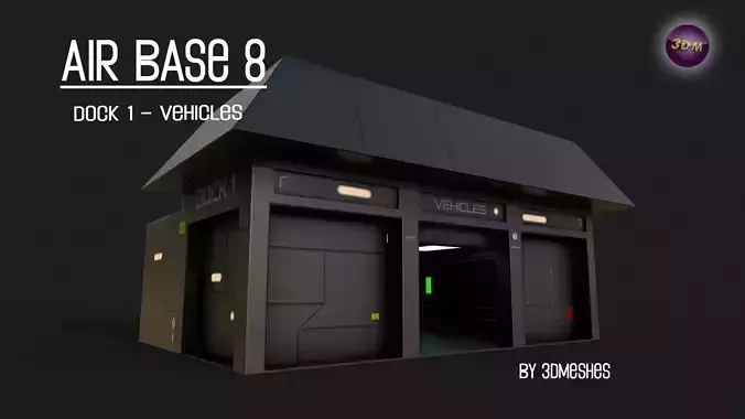 AIR BASE 8 - Dock 1 -  Vehicles Low-poly 3D model