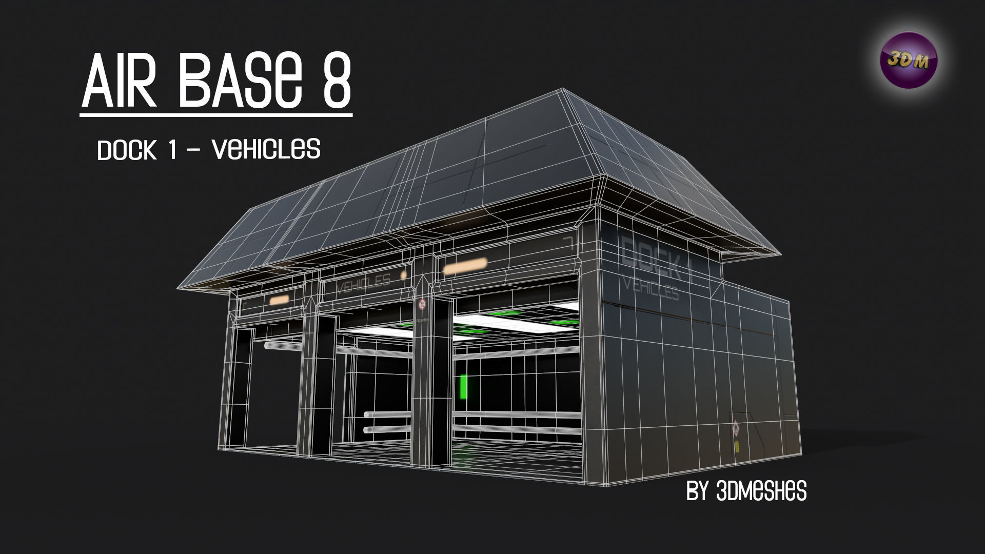 AIR BASE 8 - Dock 1 -  Vehicles Low-poly 3D model_9