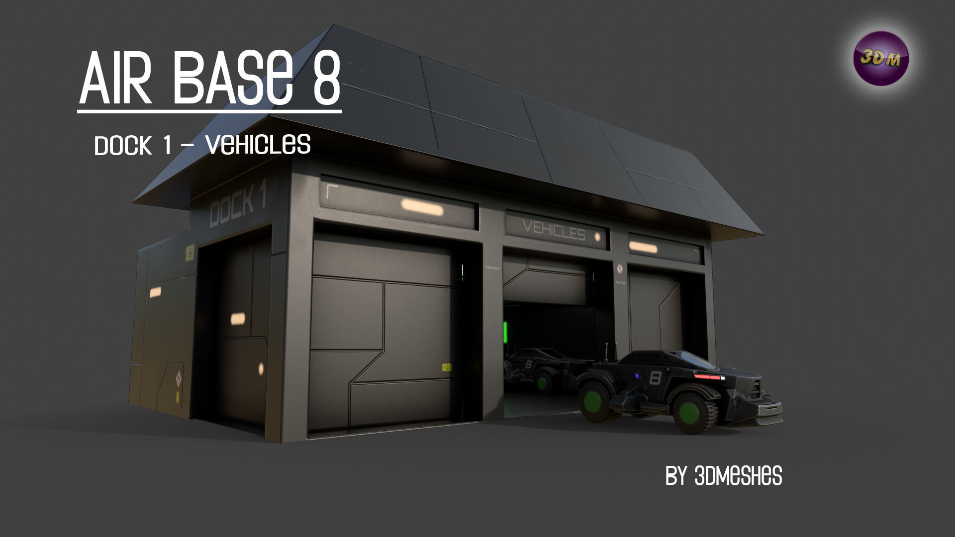 AIR BASE 8 - Dock 1 -  Vehicles Low-poly 3D model_5