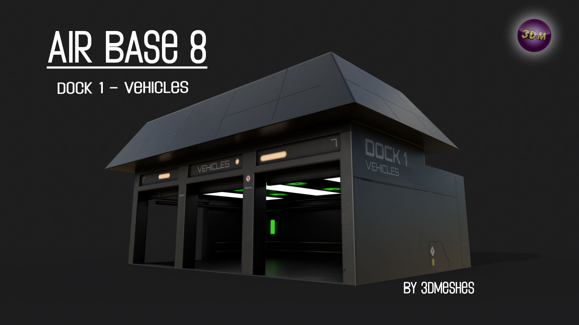 AIR BASE 8 - Dock 1 -  Vehicles Low-poly 3D model_8