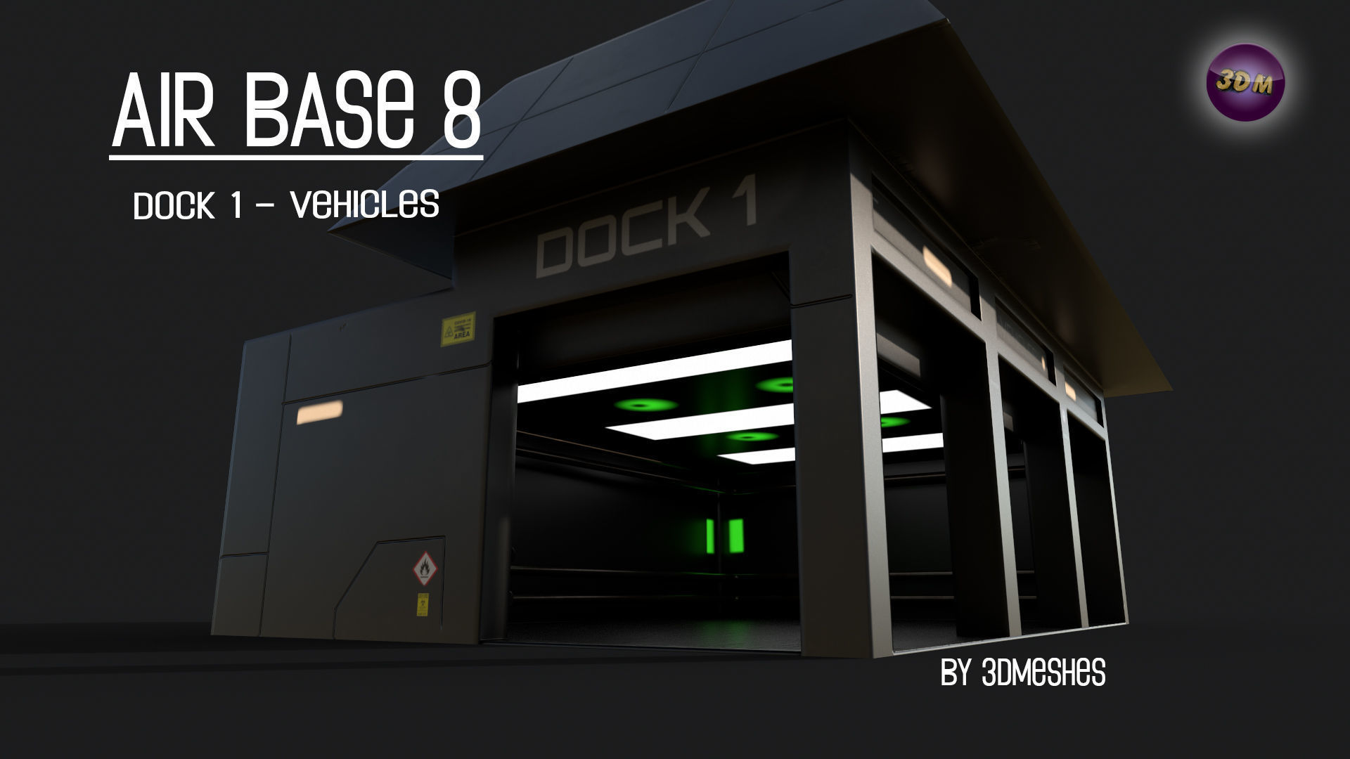 AIR BASE 8 - Dock 1 -  Vehicles Low-poly 3D model_12