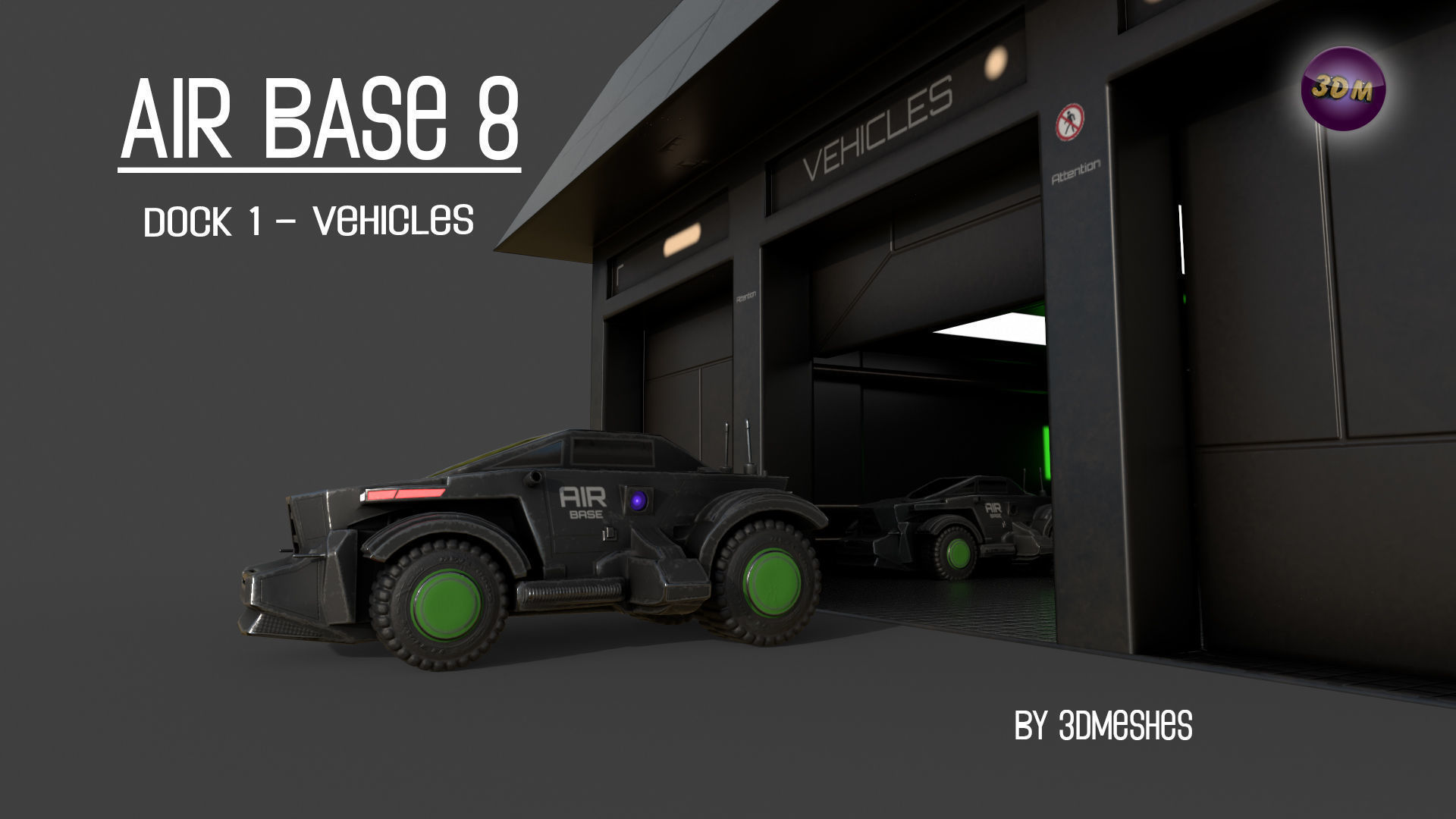 AIR BASE 8 - Dock 1 -  Vehicles Low-poly 3D model_6
