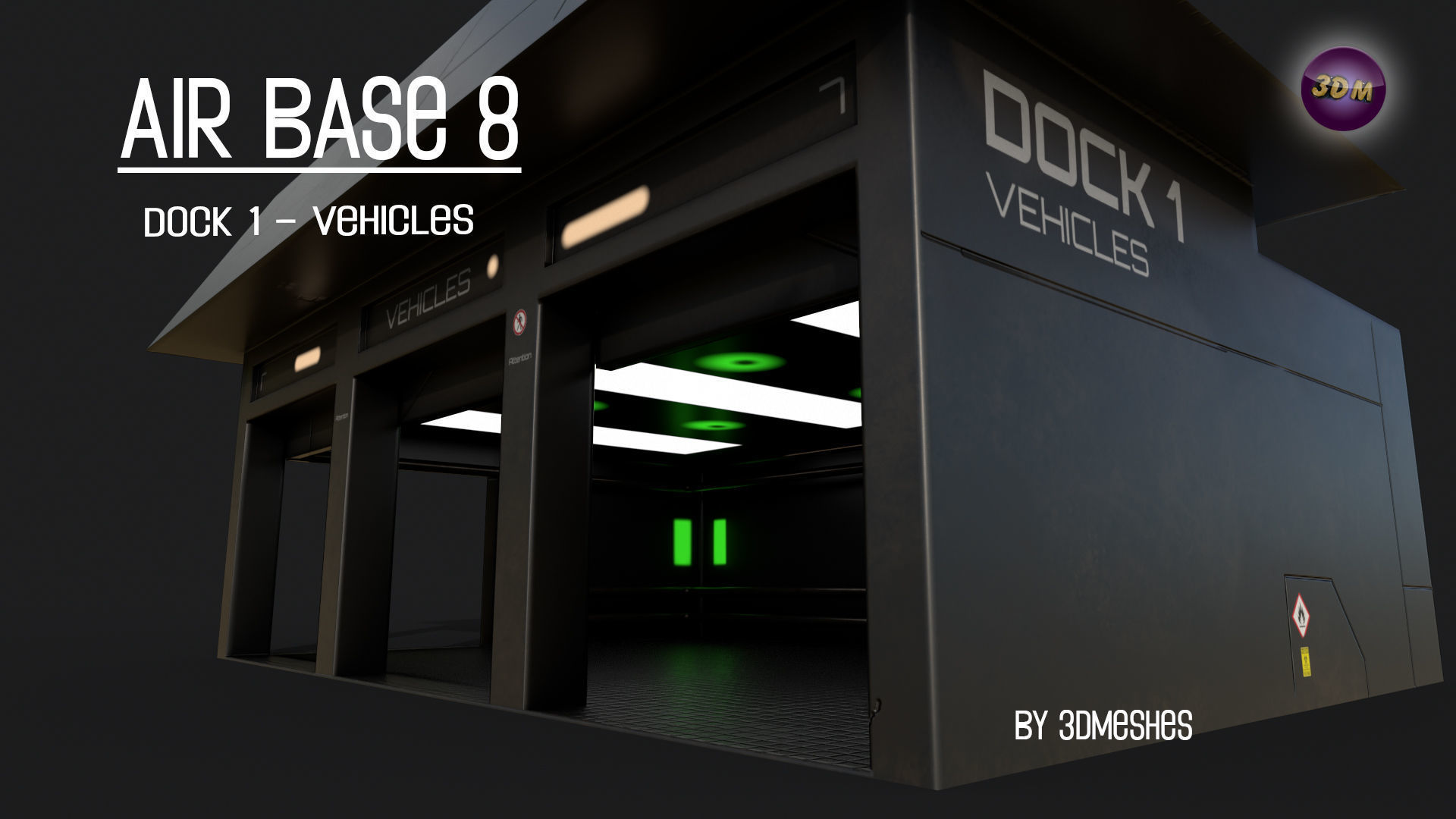 AIR BASE 8 - Dock 1 -  Vehicles Low-poly 3D model_14