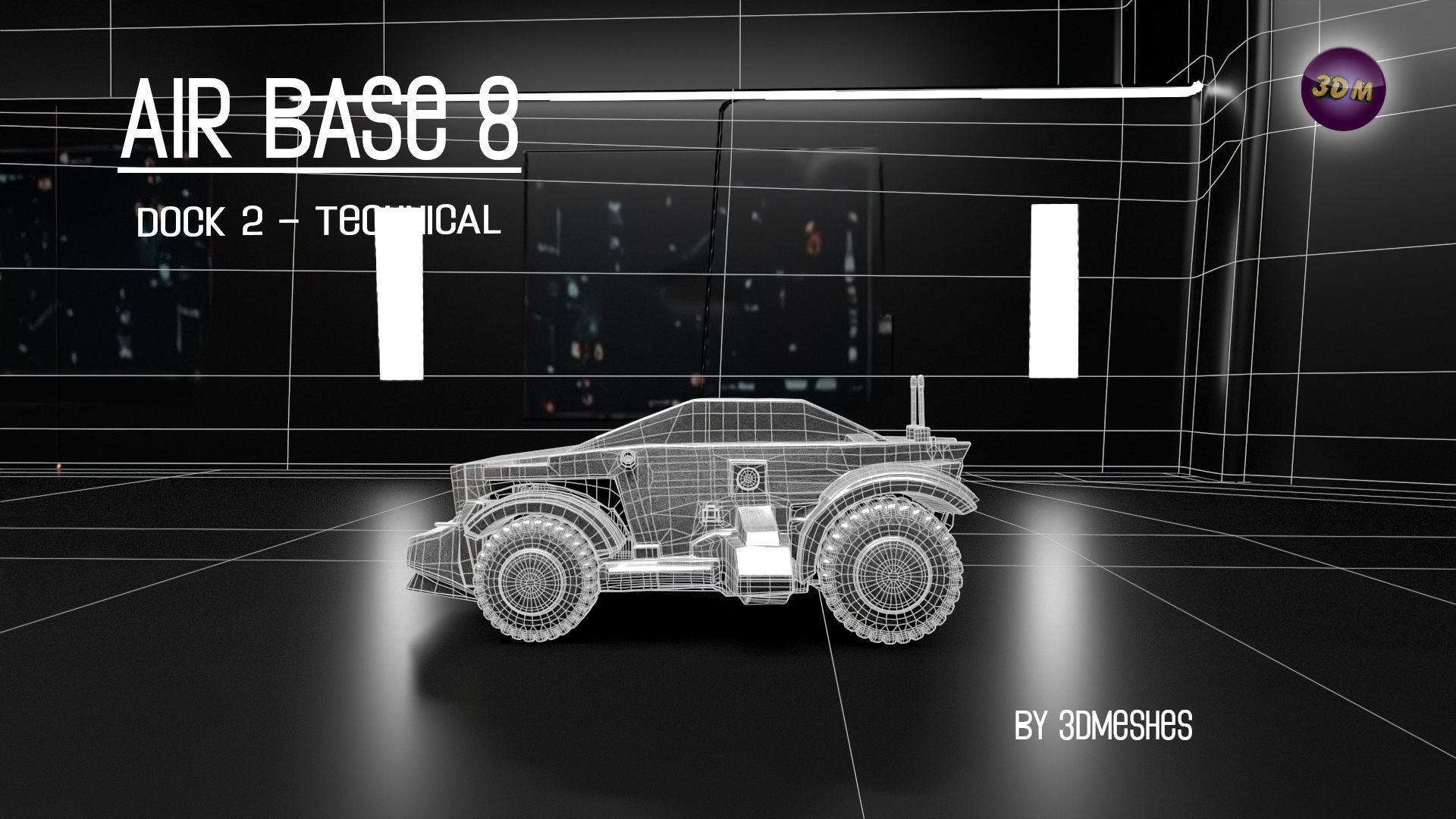 AIR BASE 8 - Dock 2 - Technical Low-poly 3D model_29