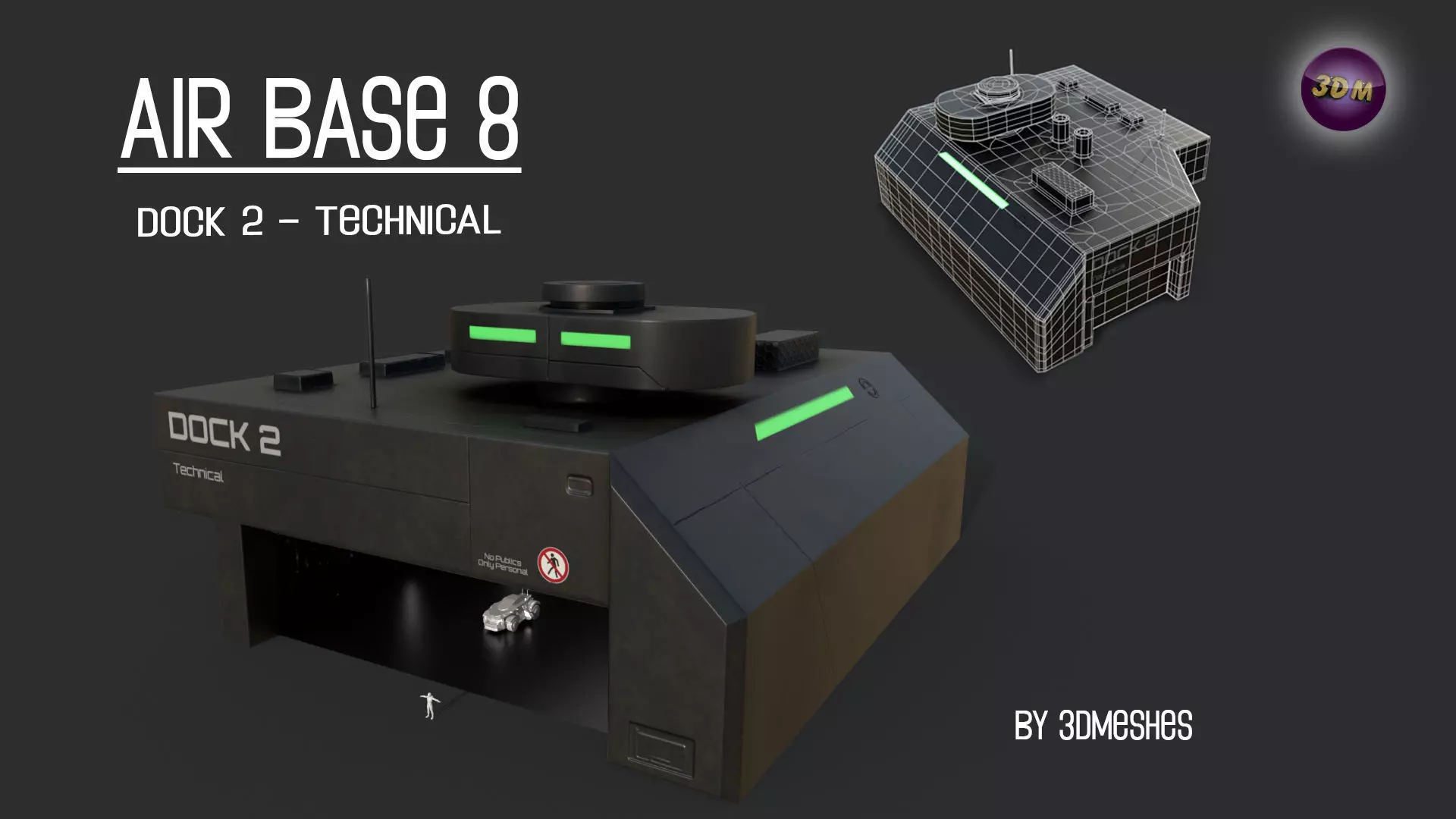 AIR BASE 8 - Dock 2 - Technical Low-poly 3D model_0