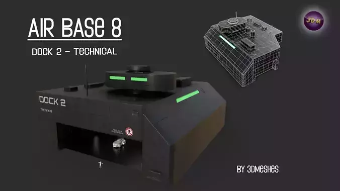 AIR BASE 8 - Dock 2 - Technical Low-poly 3D model