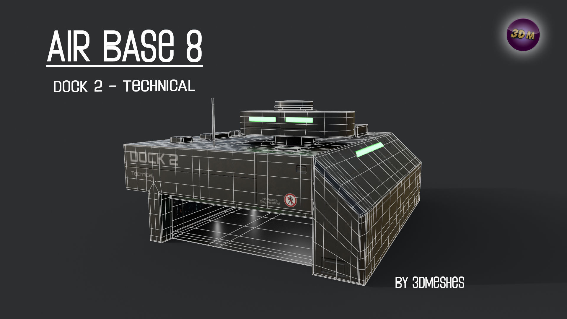 AIR BASE 8 - Dock 2 - Technical Low-poly 3D model_8