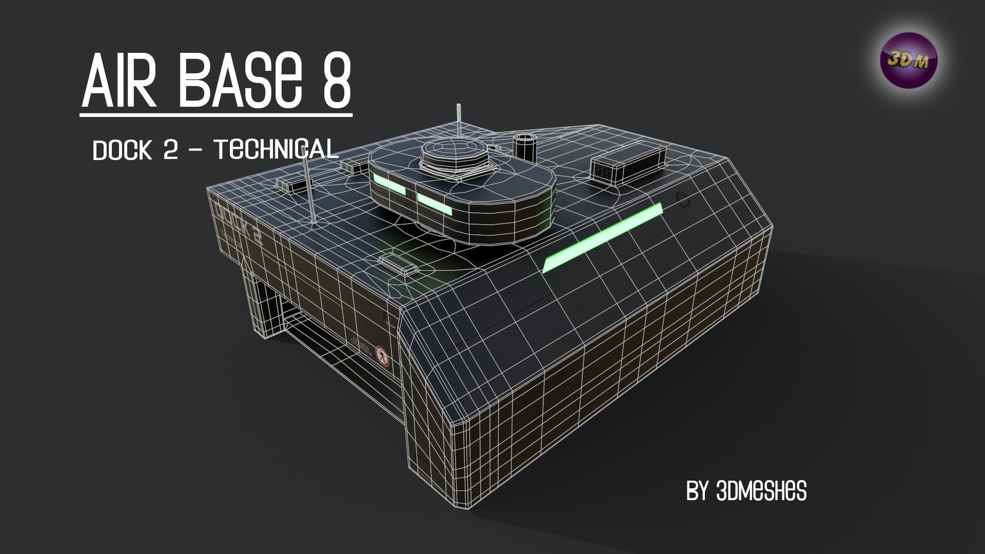 AIR BASE 8 - Dock 2 - Technical Low-poly 3D model_9