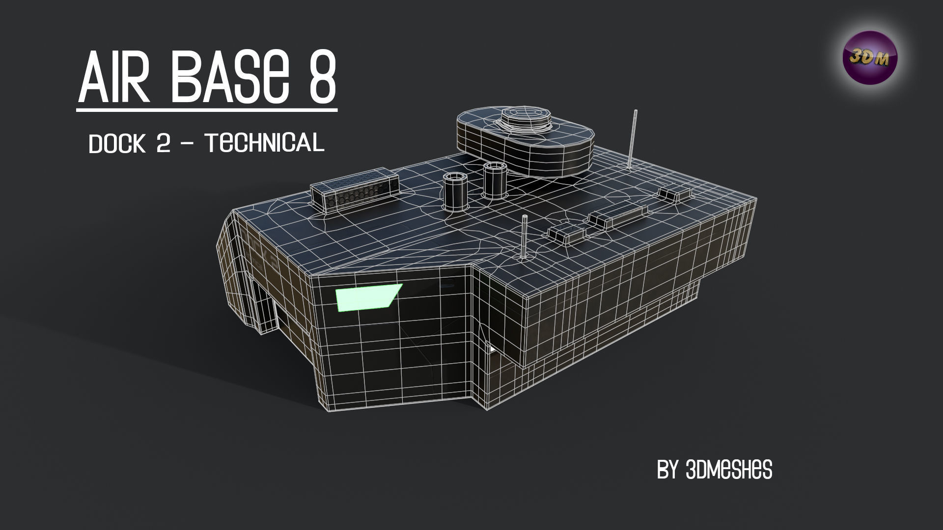 AIR BASE 8 - Dock 2 - Technical Low-poly 3D model_13