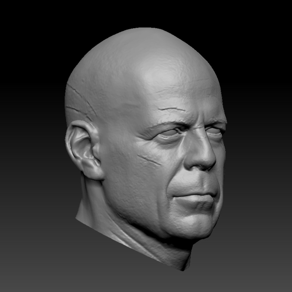 BRUCE WILLIS HEAD SCULPTURE 3D PRINT MODEL 3D print model_1