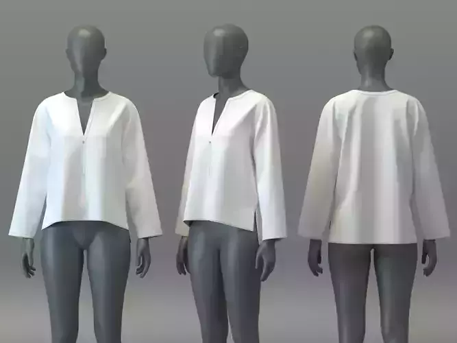 Linen Popover Blouse