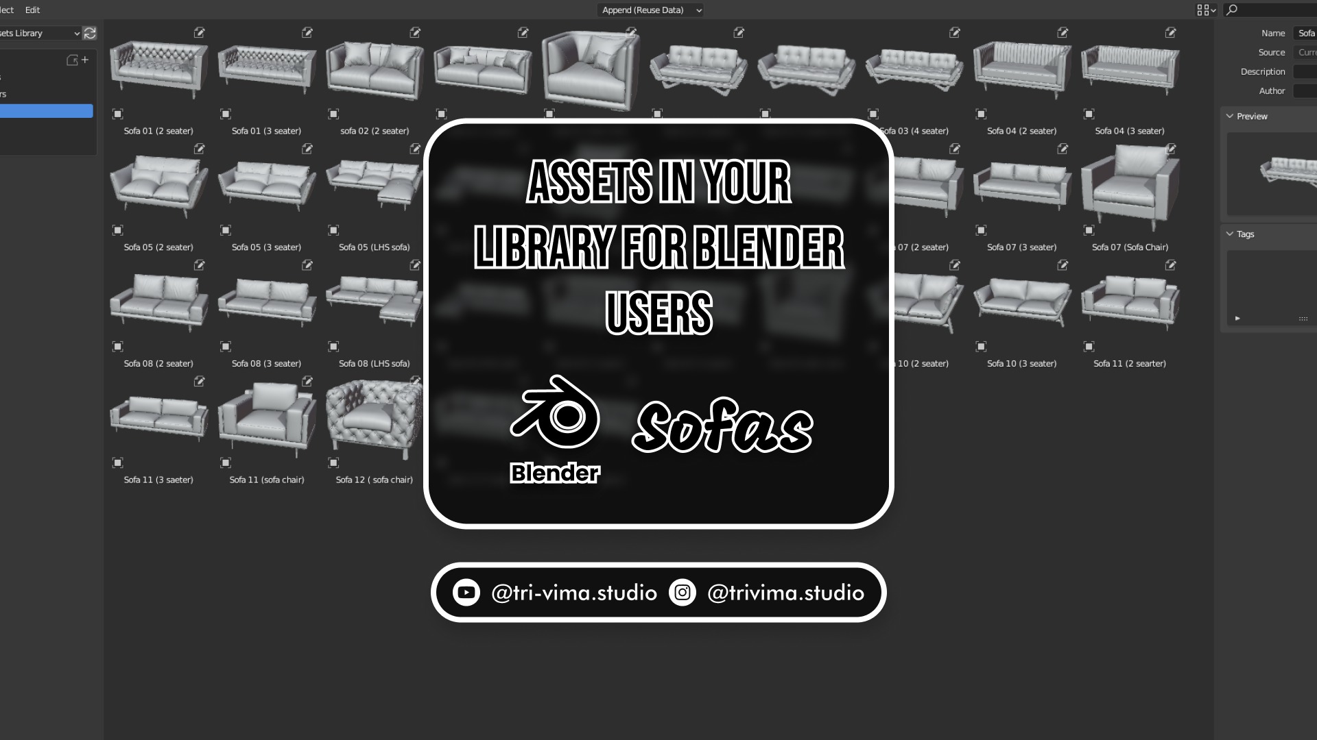 Assets in Your Library for Blender Users 3D model_2