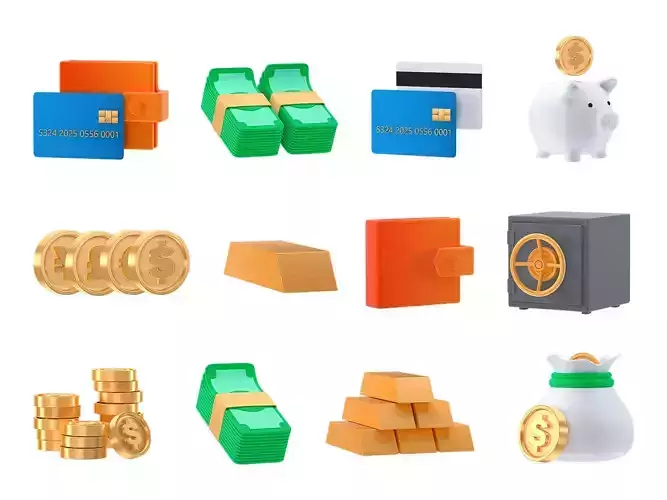 Set of 15 finance icons