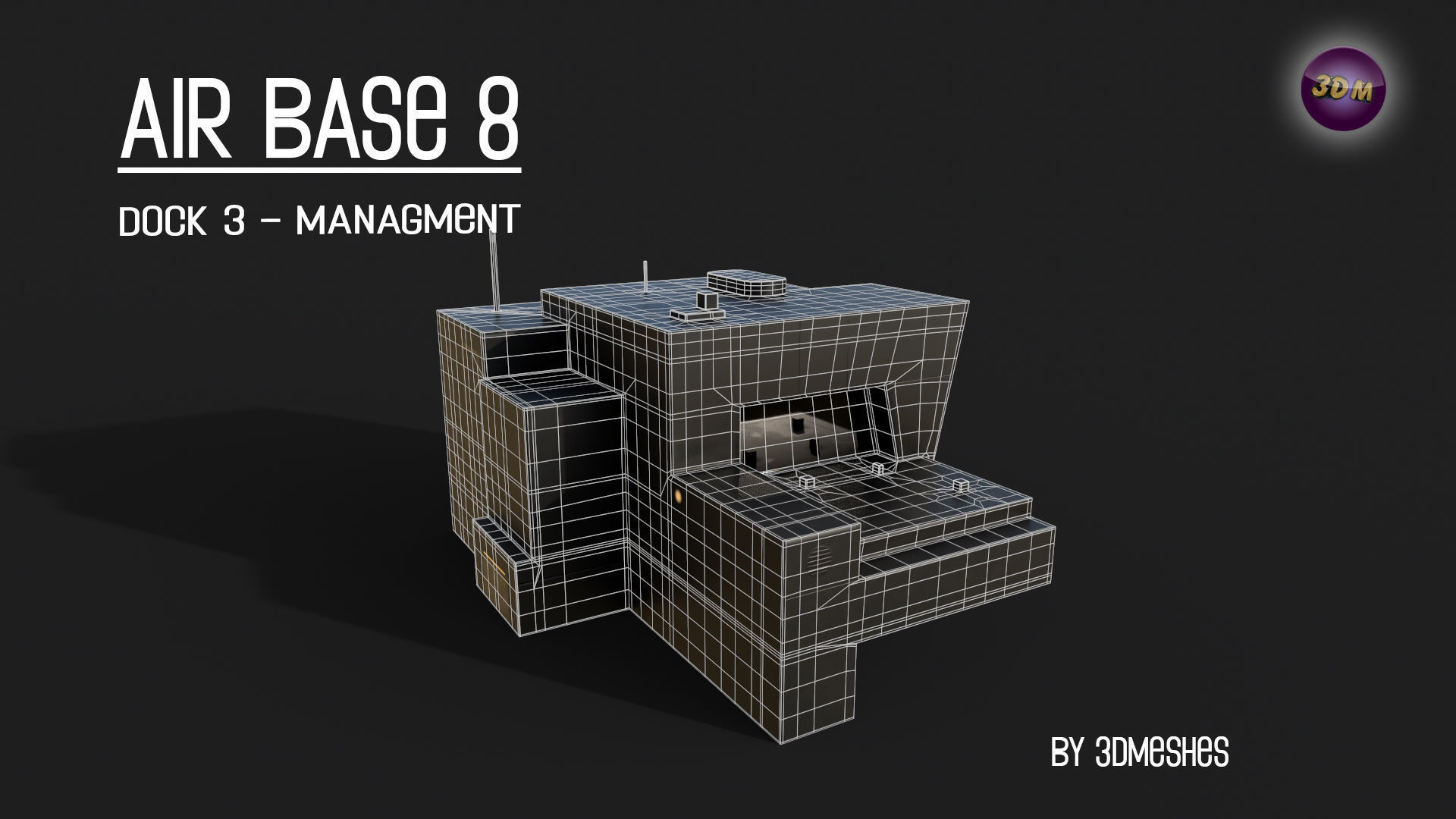 AIR BASE 8 - Dock 3 - Managment Low-poly 3D model_5