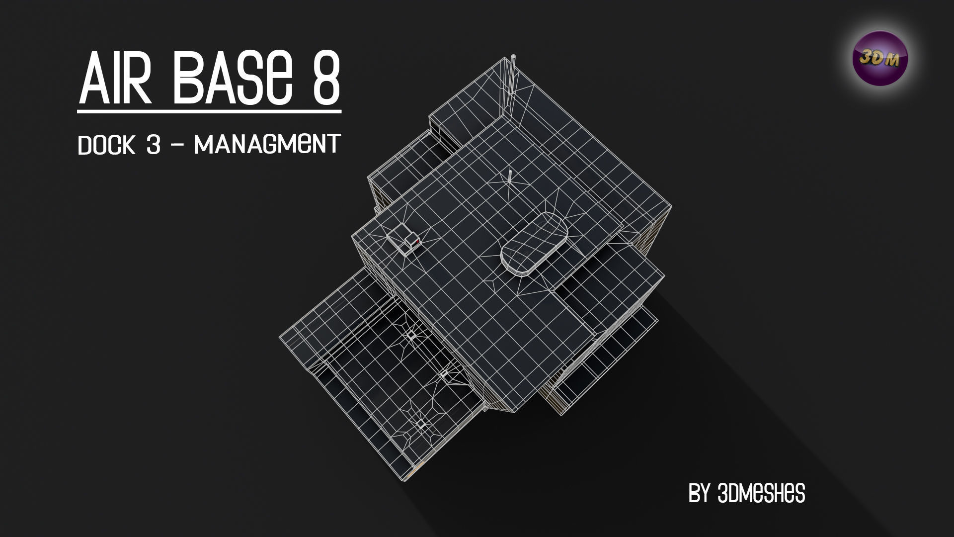 AIR BASE 8 - Dock 3 - Managment Low-poly 3D model_13