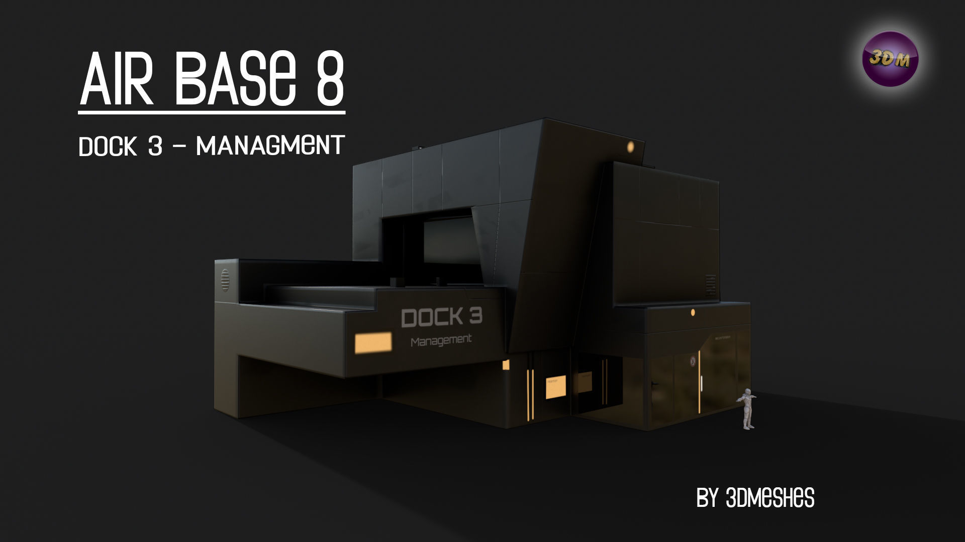 AIR BASE 8 - Dock 3 - Managment Low-poly 3D model_10