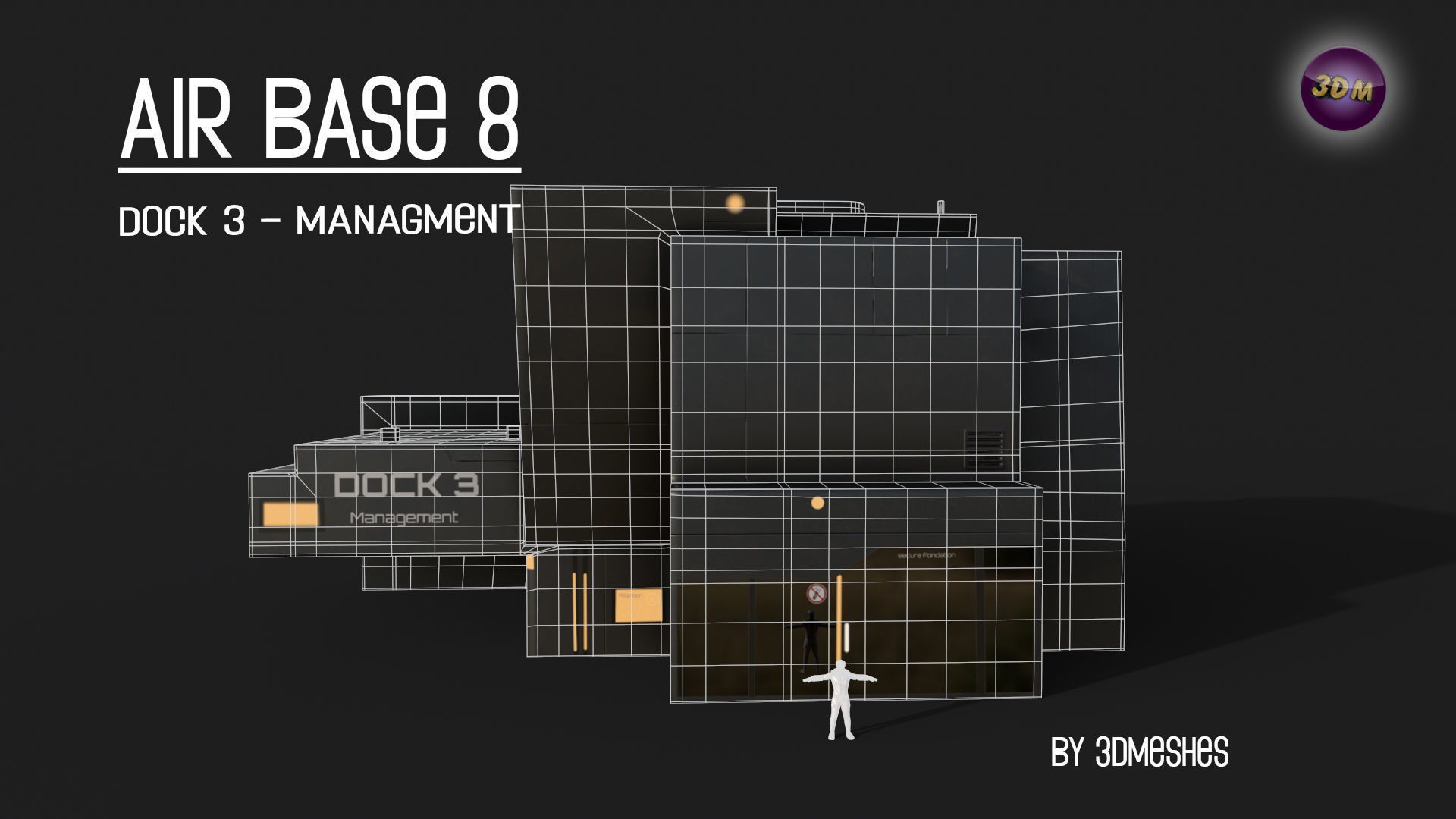 AIR BASE 8 - Dock 3 - Managment Low-poly 3D model_22