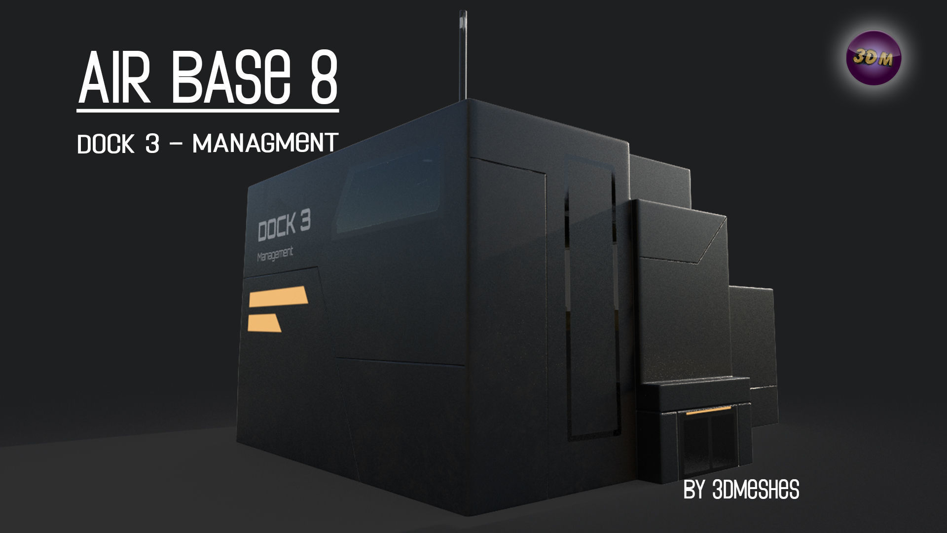 AIR BASE 8 - Dock 3 - Managment Low-poly 3D model_16