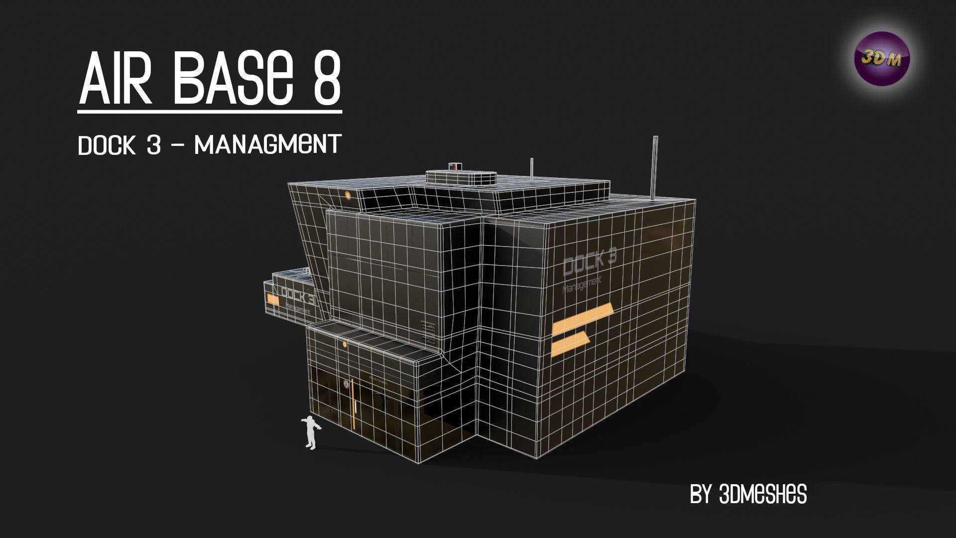AIR BASE 8 - Dock 3 - Managment Low-poly 3D model_24