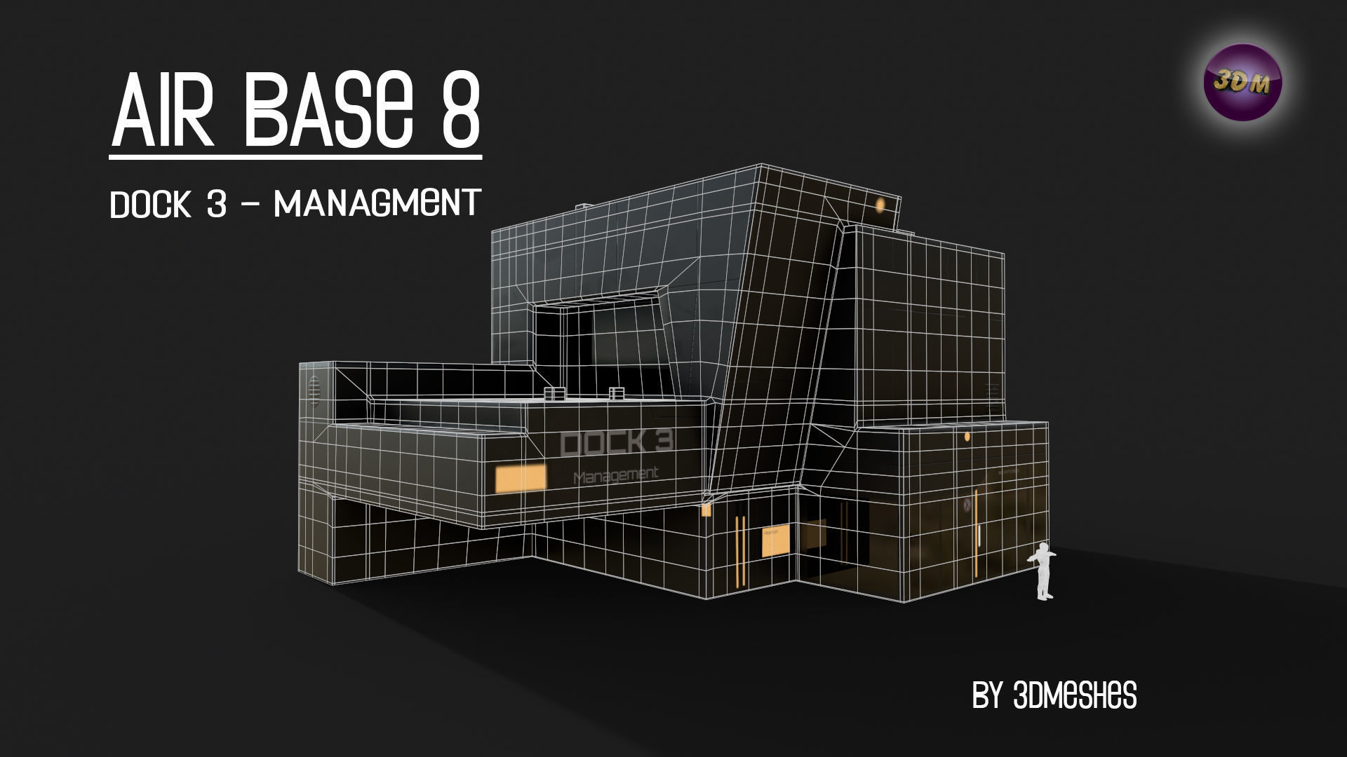 AIR BASE 8 - Dock 3 - Managment Low-poly 3D model_11