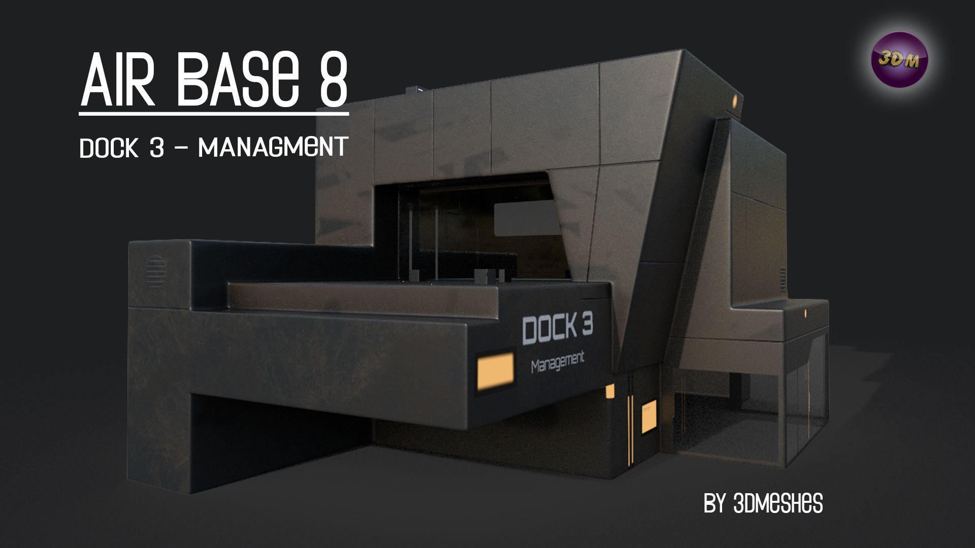 AIR BASE 8 - Dock 3 - Managment Low-poly 3D model_17