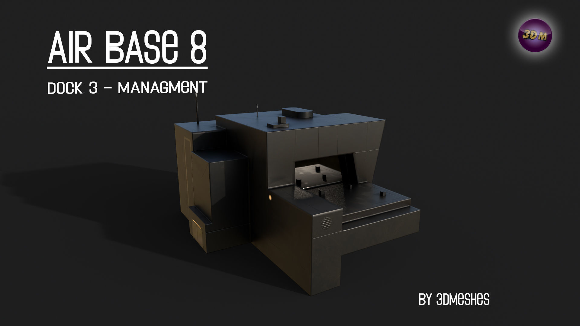 AIR BASE 8 - Dock 3 - Managment Low-poly 3D model_4