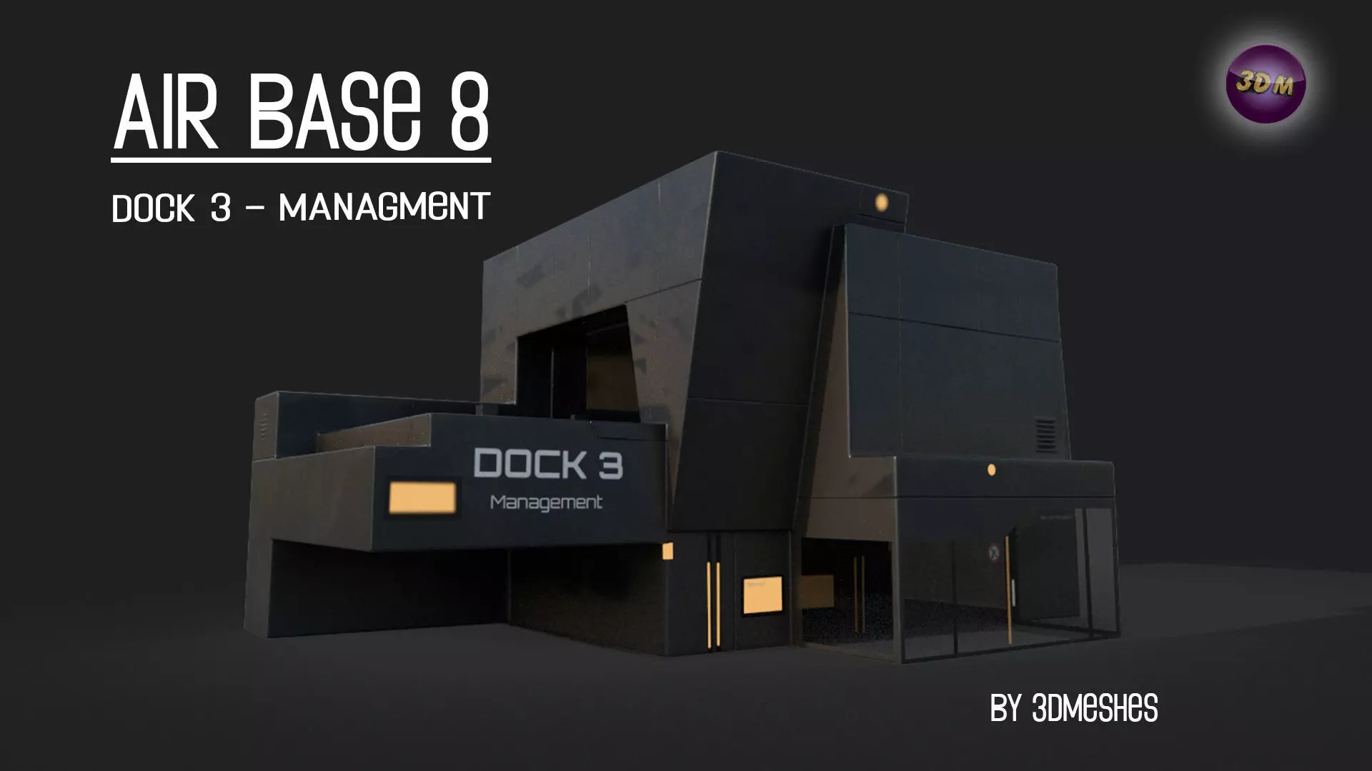 AIR BASE 8 - Dock 3 - Managment Low-poly 3D model_0
