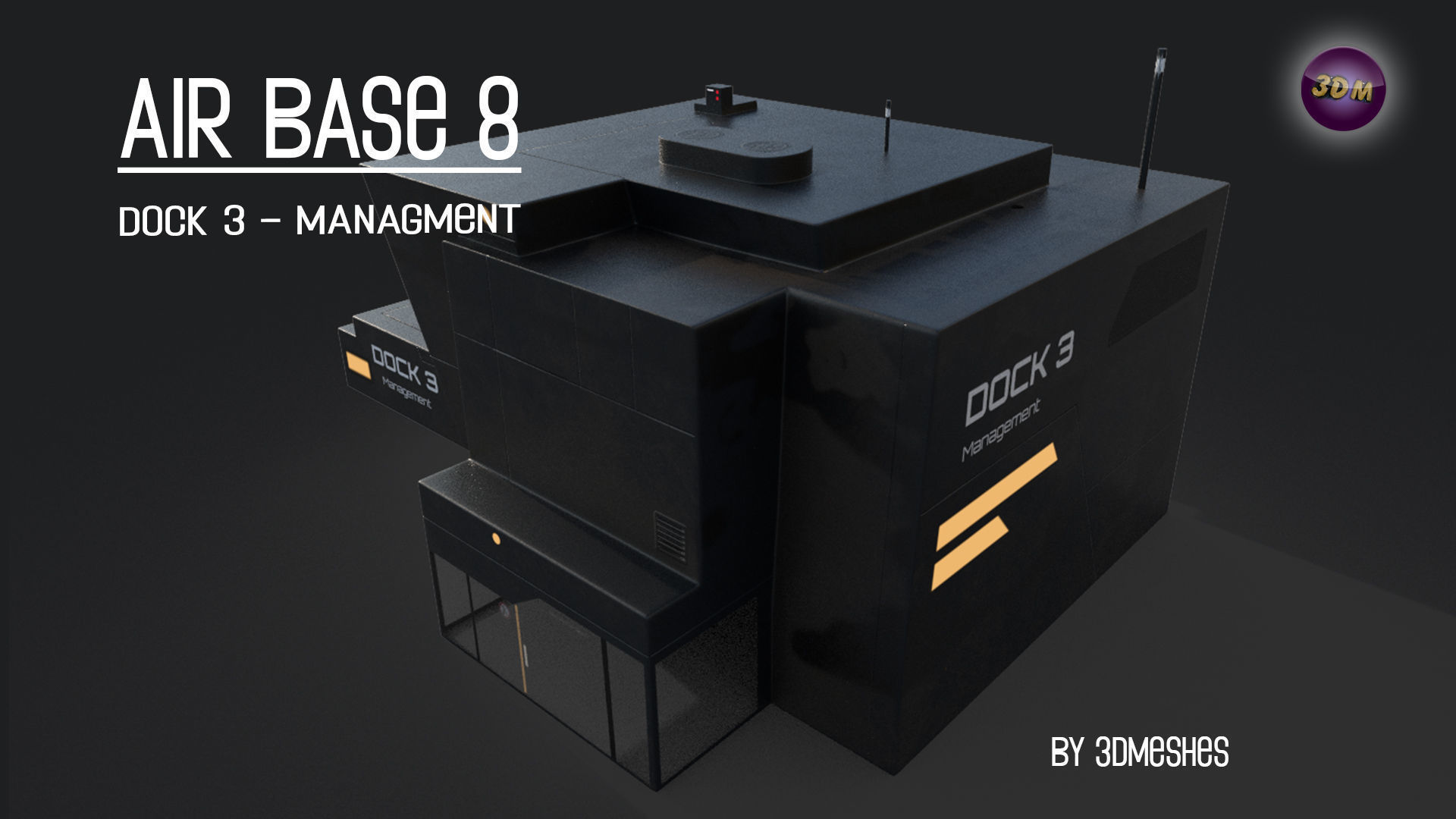AIR BASE 8 - Dock 3 - Managment Low-poly 3D model_18