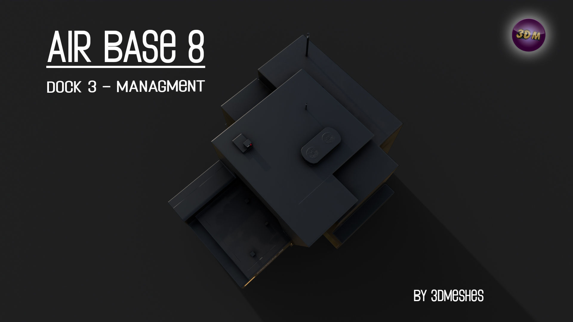 AIR BASE 8 - Dock 3 - Managment Low-poly 3D model_12