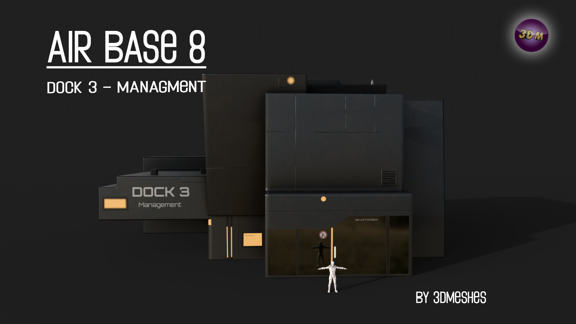 AIR BASE 8 - Dock 3 - Managment Low-poly 3D model_21