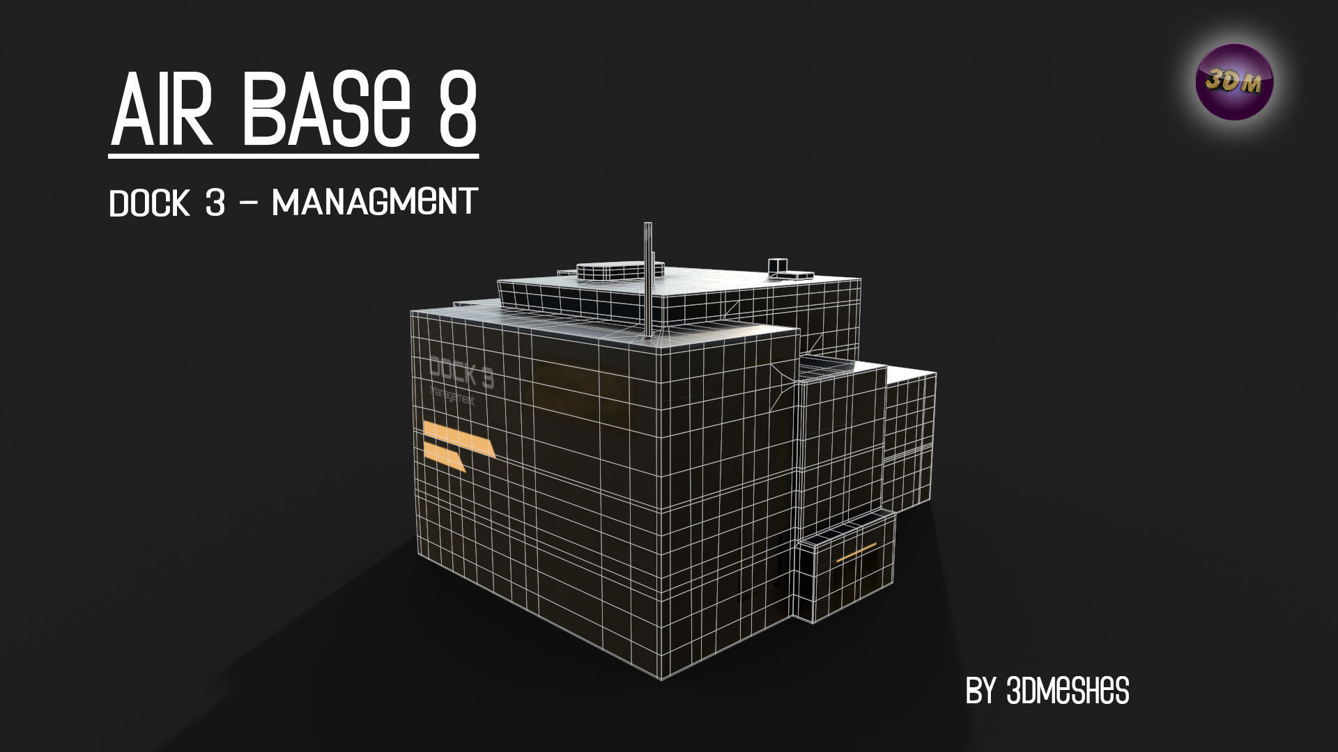 AIR BASE 8 - Dock 3 - Managment Low-poly 3D model_3