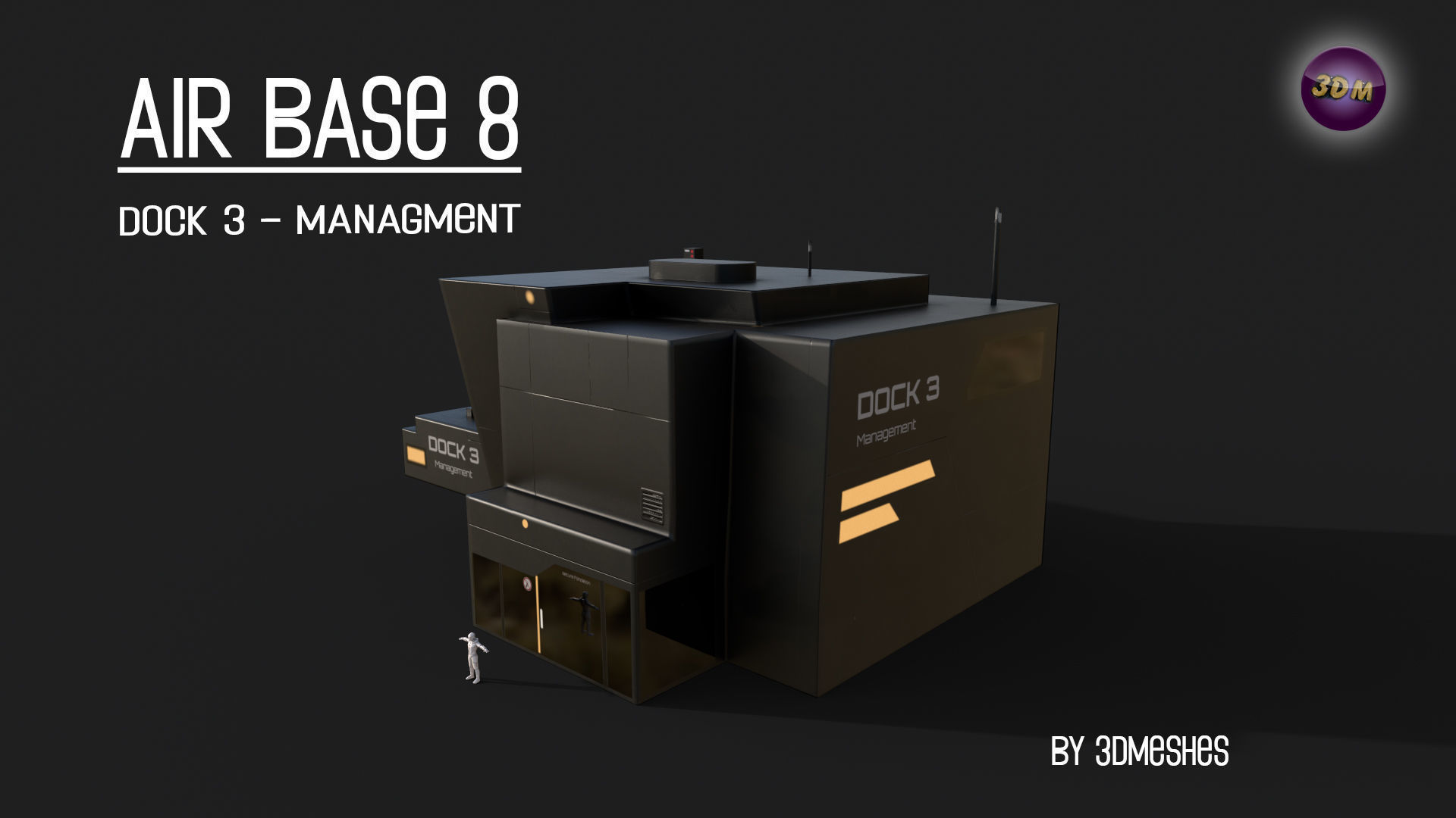 AIR BASE 8 - Dock 3 - Managment Low-poly 3D model_23