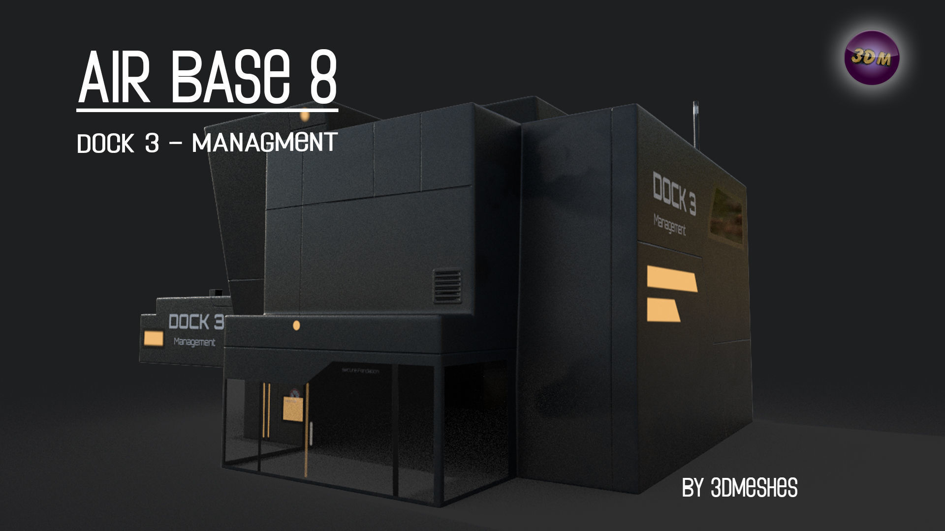 AIR BASE 8 - Dock 3 - Managment Low-poly 3D model_15