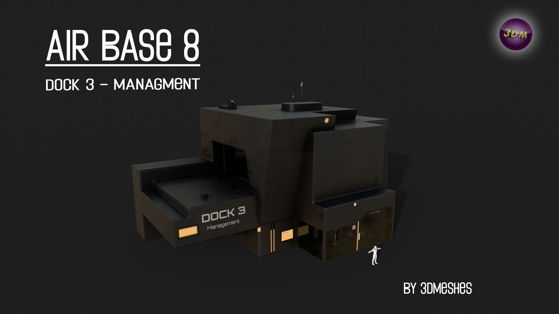 AIR BASE 8 - Dock 3 - Managment Low-poly 3D model_6