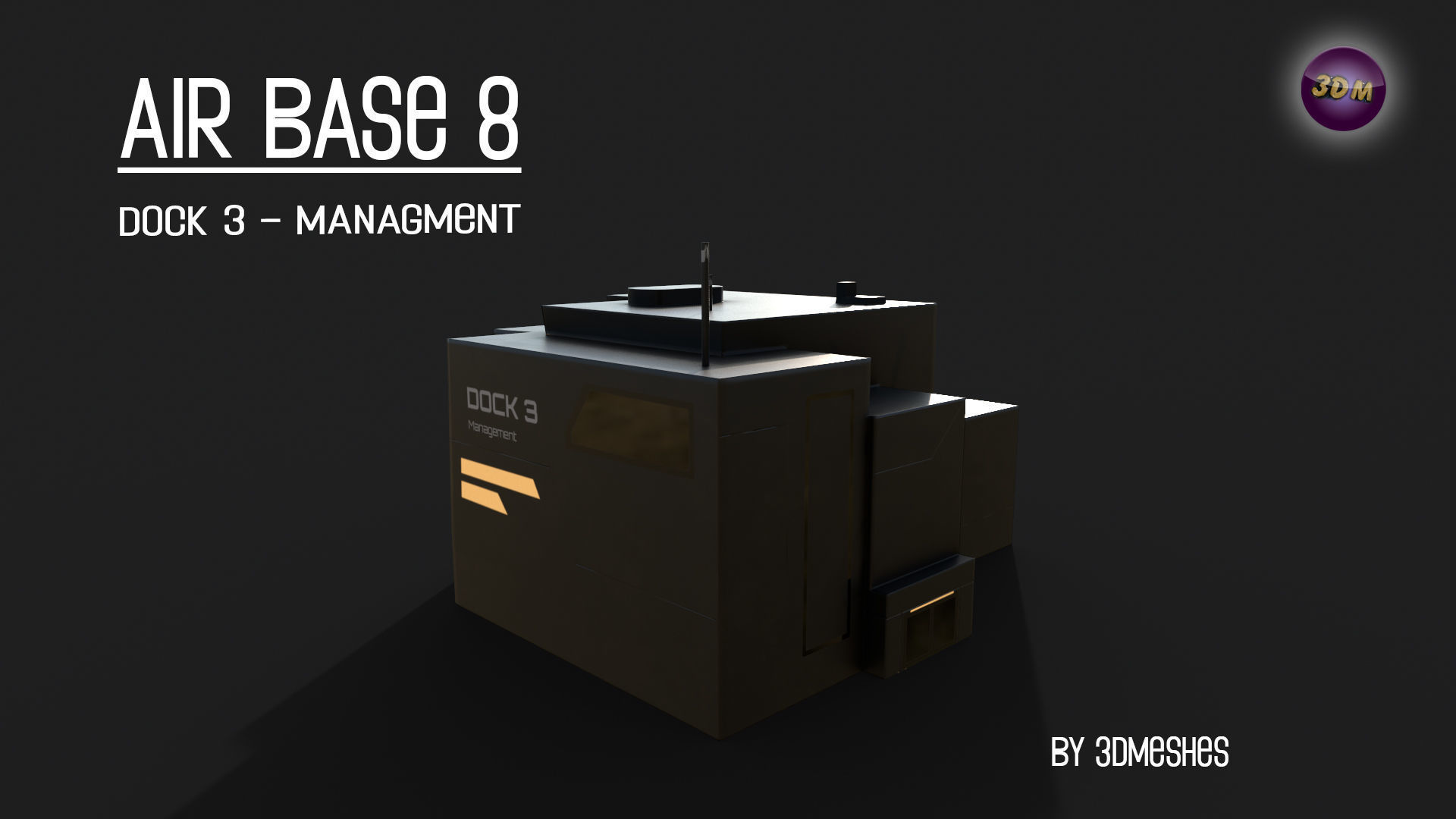 AIR BASE 8 - Dock 3 - Managment Low-poly 3D model_2