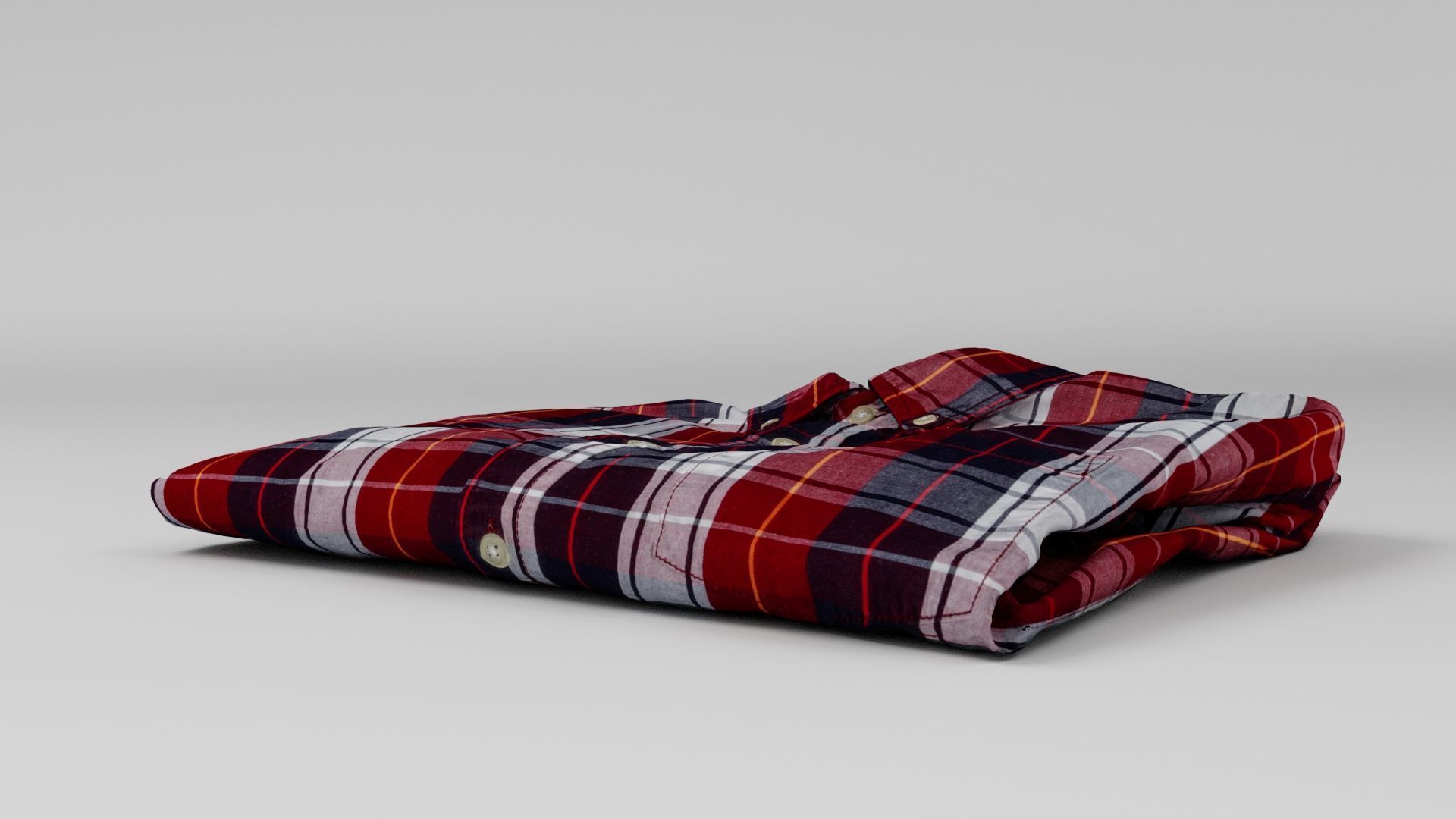 Generic folded checkered shirt with business style clothing  3D model_4