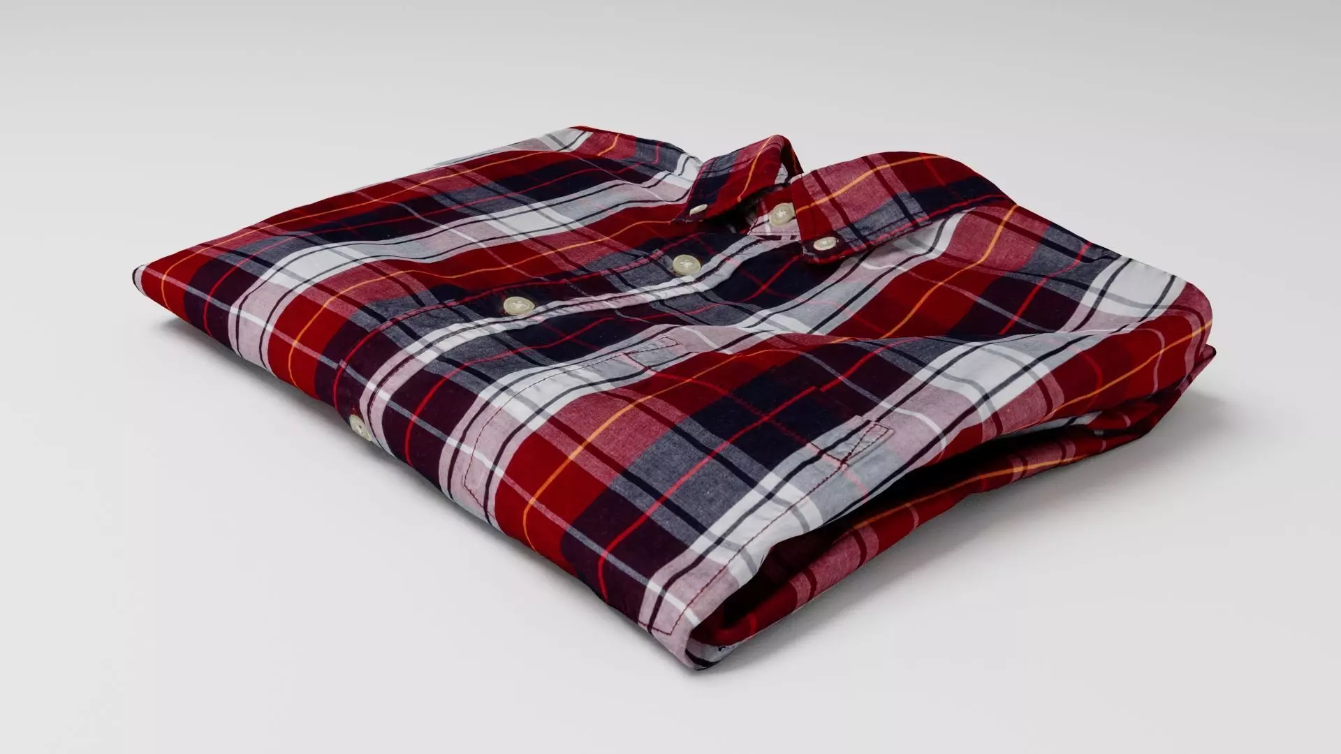 Generic folded checkered shirt with business style clothing  3D model_0