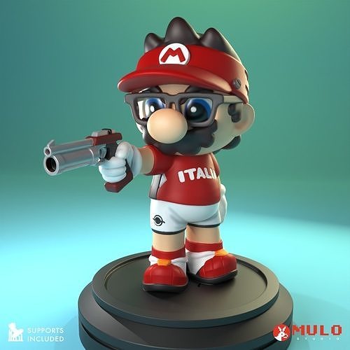 Chibi Mario shooter  3D print model