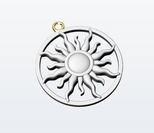 Pendant sun 3D print model_1